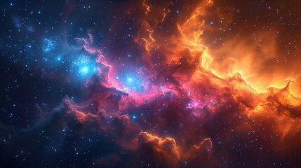 Cosmic Marvel Nebula and Galaxies in Space Background