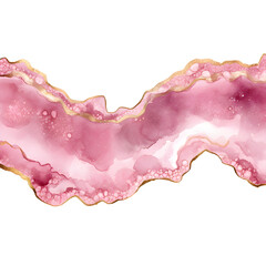 Pink and Gold Foil Glitter, Watercolor, Sparkle, Agate Geode Border Frame, Slice, on transparent background, PNG
