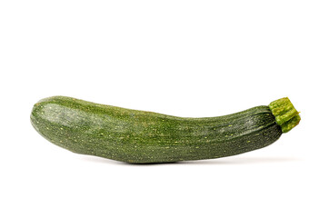  Zucchini fresh green with  isolated on white background.