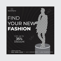 Fashion social media post design template