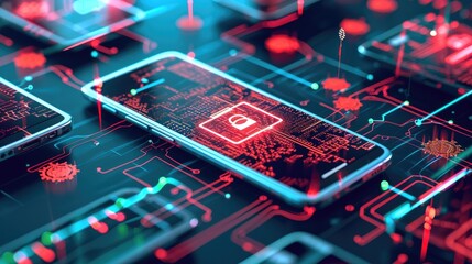 This informative infographic illustrates the essential steps individuals can take to fortify their smartphones against cyber threats - obrazy, fototapety, plakaty