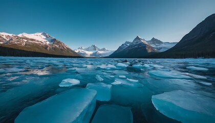 Glacial waters gradient from ice blue to cerulean