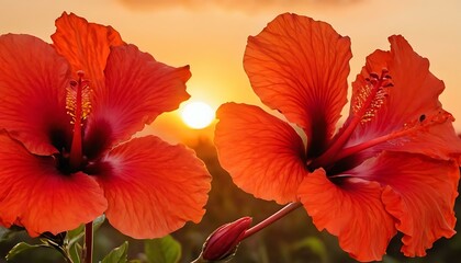 Hibiscus sunset gradient from fiery red to burnt orange