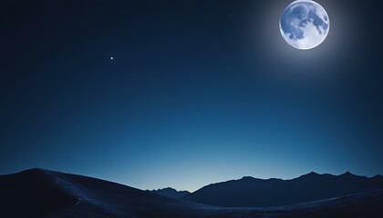 Naklejka na ściany i meble Mystic moonlight gradient from midnight blue to silver