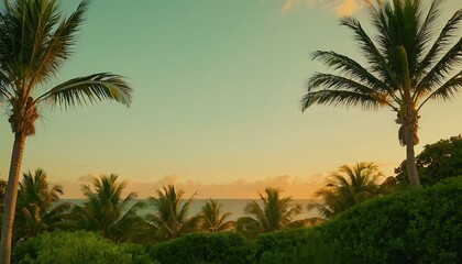 Fototapeta na wymiar Tropical paradise gradient from mango orange to palm green
