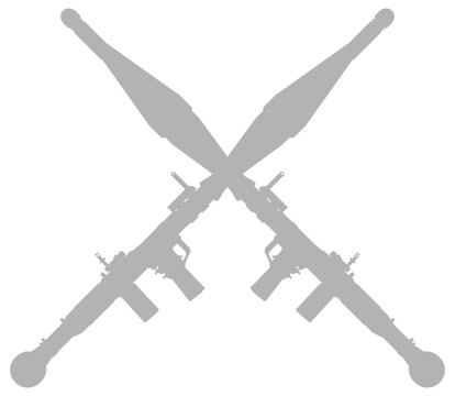 crossed gray rpgs on white background clip art preview