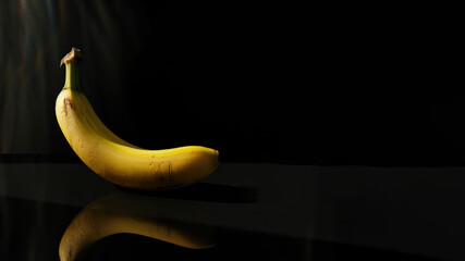 Banana on black background 