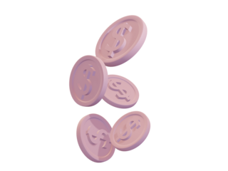 coins number cute an pink coin dollar rain