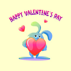 Hare with a heart. Happy Valentine's Day.