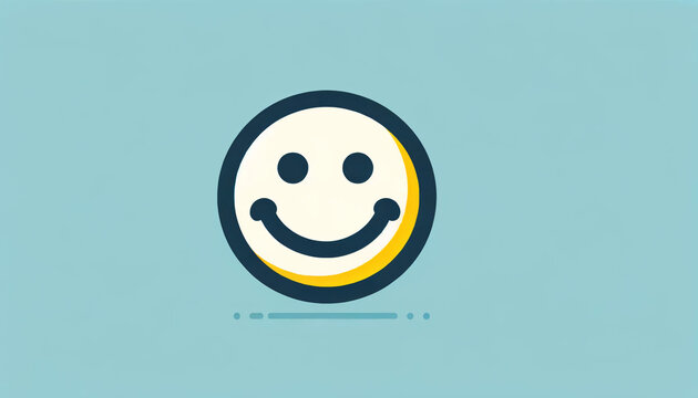 Smile Face, vector illustration in a clean, flat design style of a smile icon, The icon simplistic yet expressive, Created by using generative AI tools	
