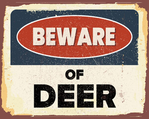 Beware of Bee vintage rusty metal sign. Grunge effects can be easily removed for a brand new, clean design. Eps 10 vector illustration.