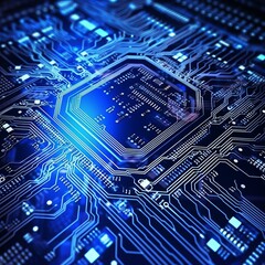 Circuit technology background with hi-tech digital data , generated by AI