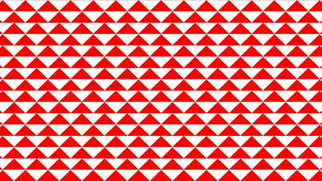 Animated red triangles pattern on white background with alpha channel