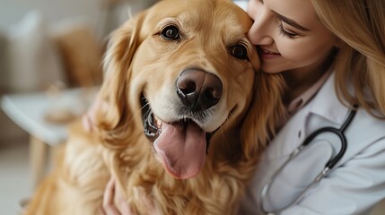 Female veterinarian who specializes in pet care This picture captures the professionalism and care of the nursing home. It emphasizes specific areas for the well-being of beloved pets.