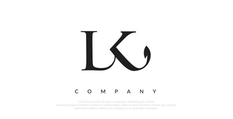 Initial LK Logo Design Vector 