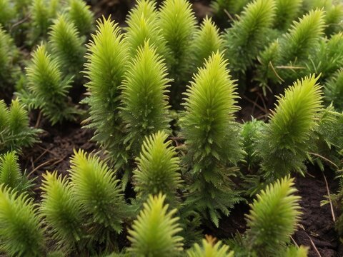 Club Moss (Lycopodium clavatum) in the garden