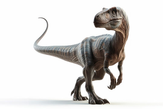 real photo of a Allosaurus isolated on solid white background. ai generative