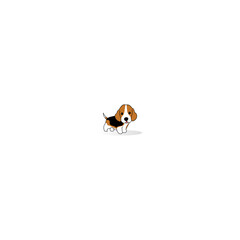 Beagle dog, dog, puppy lover pet care outline line art cartoon  logo vector .
