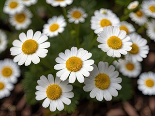 Fototapeta premium Feverfew (Tanacetum parthenium) in the garden
