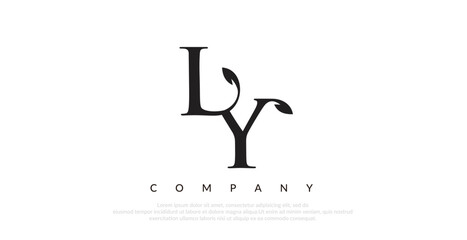 Initial LY Logo Design Vector  - obrazy, fototapety, plakaty