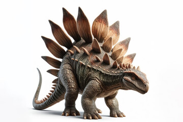 real photo of a Stegosaurus isolated on solid white background. ai generative