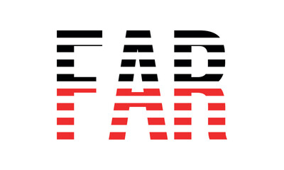 FAR three initial letter iconic line negative space minimal logo design vector template. monogram, abstract, wordmark, business, typography, minimalist, brand, company, flat, modern, unique, simple