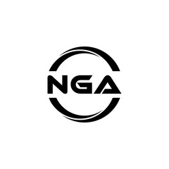 NGA letter logo design with white background in illustrator, cube logo, vector logo, modern alphabet font overlap style. calligraphy designs for logo, Poster, Invitation, etc.