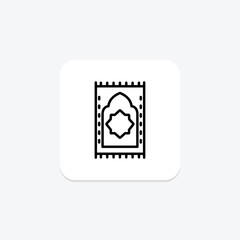 Prayer Mat icon, mat, islamic, prayer, religious mat line icon, editable vector icon, pixel perfect, illustrator ai file