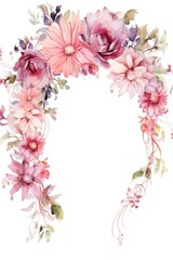 Arrangement of beautiful flowers in a large arch