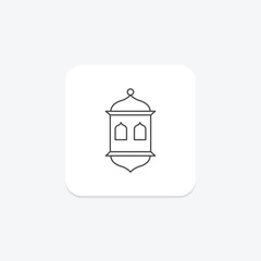 Fanoos Lantern icon, lantern, light, fanoos lantern decorative lantern, light source thinline icon, editable vector icon, pixel perfect, illustrator ai file