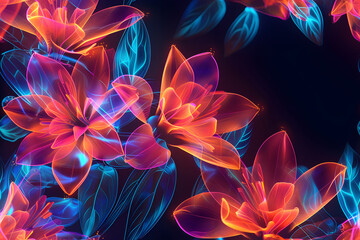 Vibrant Abstract Fractal Flower Blooming Against a Mesmerizing Background
