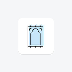 Prayer Rug icon, rug, islamic, prayer, religious rug color shadow thinline icon, editable vector icon, pixel perfect, illustrator ai file