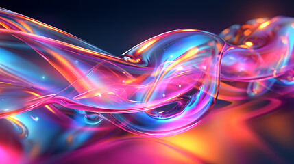 Vibrant Energy Waves Illuminate Abstract Space in Colorful Motion Art