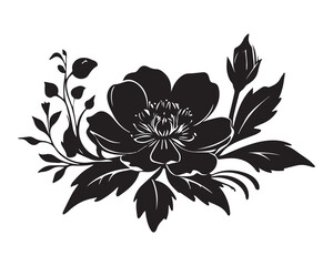 Black Rose Floral Flower Design Vector Element