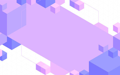 紫色のキューブの幾何学模様の背景