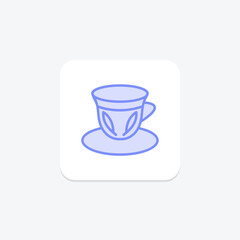 Arabic Coffee Cup icon, coffee, cup, beverage, traditional coffee duotone line icon, editable vector icon, pixel perfect, illustrator ai file