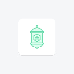 Decorative Fanous icon, fanous, lantern, decorative fanous festive lantern, cultural celebration duotone line icon, editable vector icon, pixel perfect, illustrator ai file