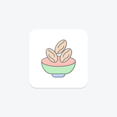 Dates icon, fruit, food, snack, dried dates lineal color icon, editable vector icon, pixel perfect, illustrator ai file