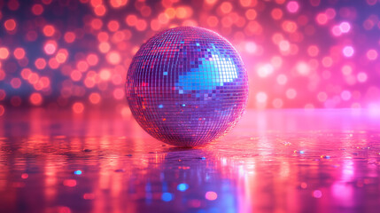 Fototapeta na wymiar disco ball with disco lights