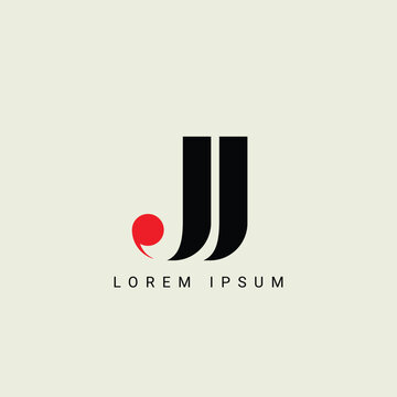 Alphabet JJ or J illustration monogram vector logo template