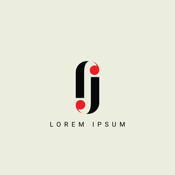 Alphabet JJ or J illustration monogram vector logo template