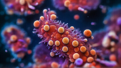 Obraz na płótnie Canvas Viruses and bacteria close-up