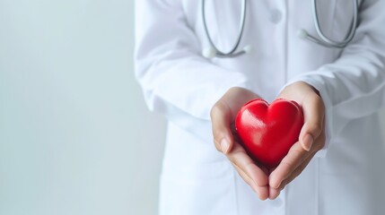 Woman doctor hands holding heart