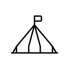  tent icon with white background vector stock illustration