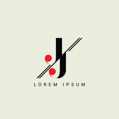Alphabet JJ or J illustration monogram vector logo template