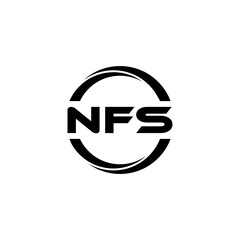 NFS letter logo design with white background in illustrator, cube logo, vector logo, modern alphabet font overlap style. calligraphy designs for logo, Poster, Invitation, etc.