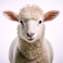 Obraz premium Baby lamb filmed in studio perfect for a Christian illustration. AI Generated