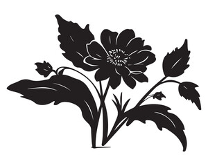 Flower Shilhuote Vector Design Element 