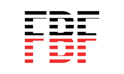 FBF three initial letter iconic line negative space minimal logo design vector template. monogram, abstract, wordmark, business, typography, minimalist, brand, company, flat, modern, unique, simple