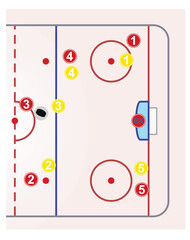Ice hockey  field tactics. vector illustration